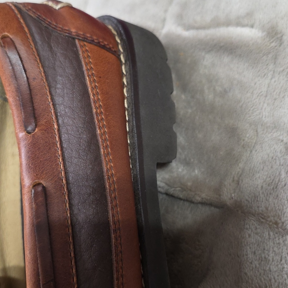 L L Bean Men's 2 Tone Brown Leather? Penny Loafers Slip-Ons Sz 9 EUC - Picture 11 of 12